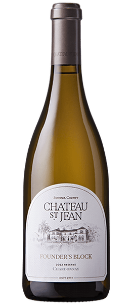 2022 founders block chardonnay chateau st jean bottle shot