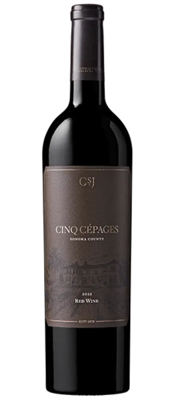cinq cepages 2022 sonoma county bottle shot